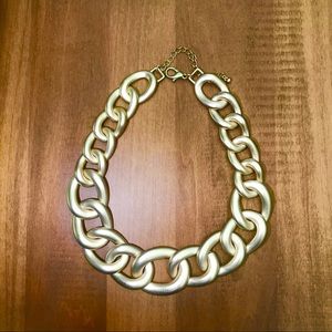Matte gold chain link necklace
